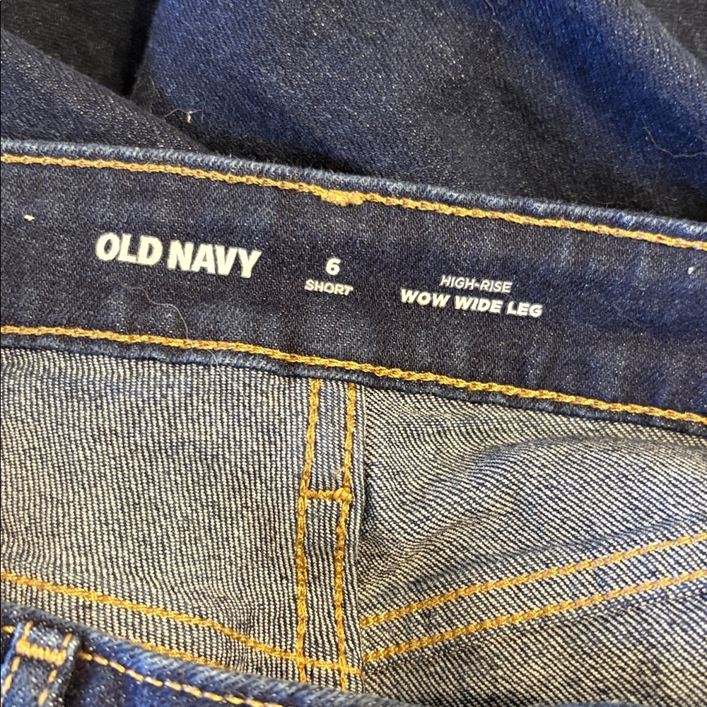Old Navy High Rise Dark Wash Wow Wide Leg Jeans 6 Short - Picture 9 of 9